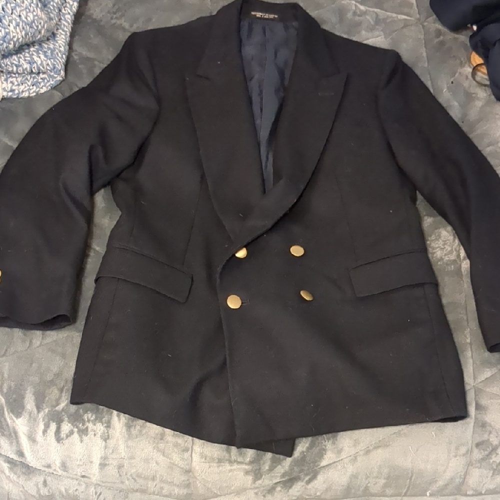 Elegant Black Blazer with Gold Accents
